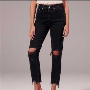Abercrombie High Rise Ankle Mom Jeans